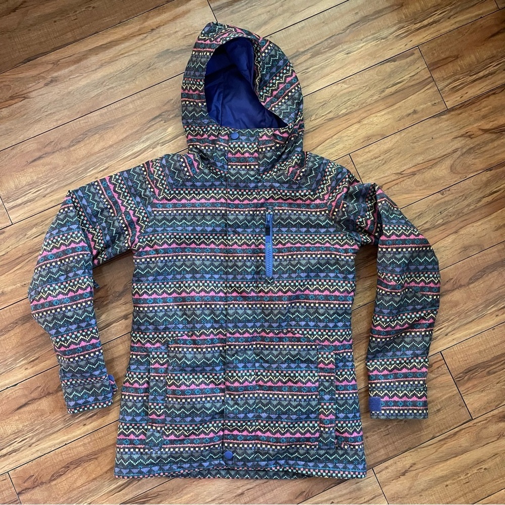 Burton Women’s Medium DryRide Horizon Boho Aztec Hooded Snowboard Jacket
